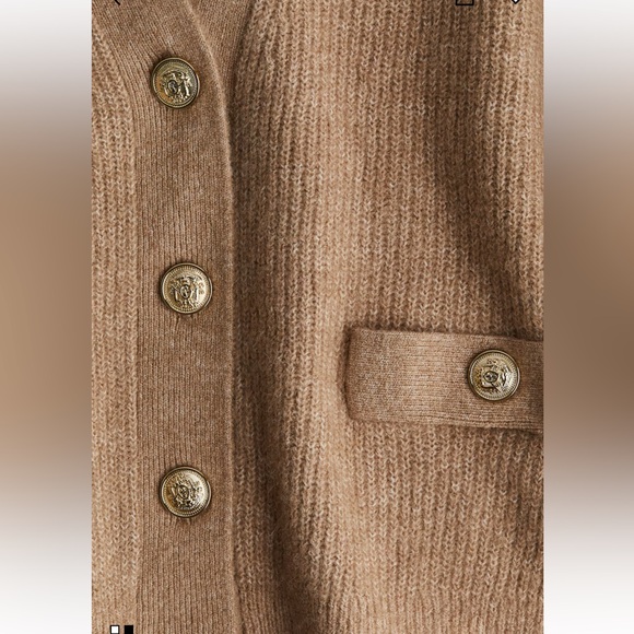 H&M Tan Cardigan with Gold Buttons Small - Picture 6 of 6